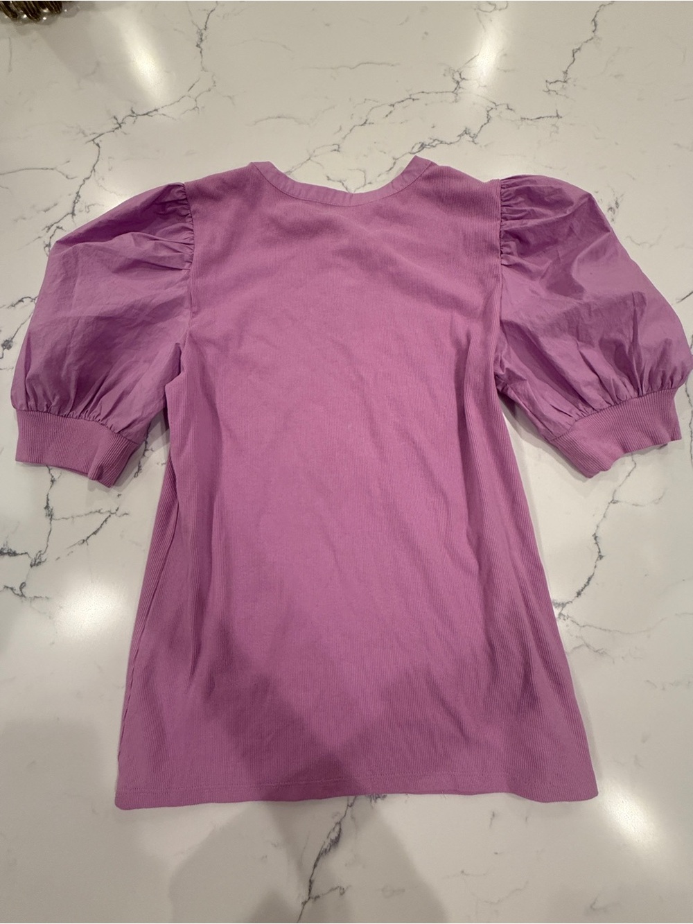 LOFT Lilac Button-Front Ribbed Top size medium - Picture 4 of 5